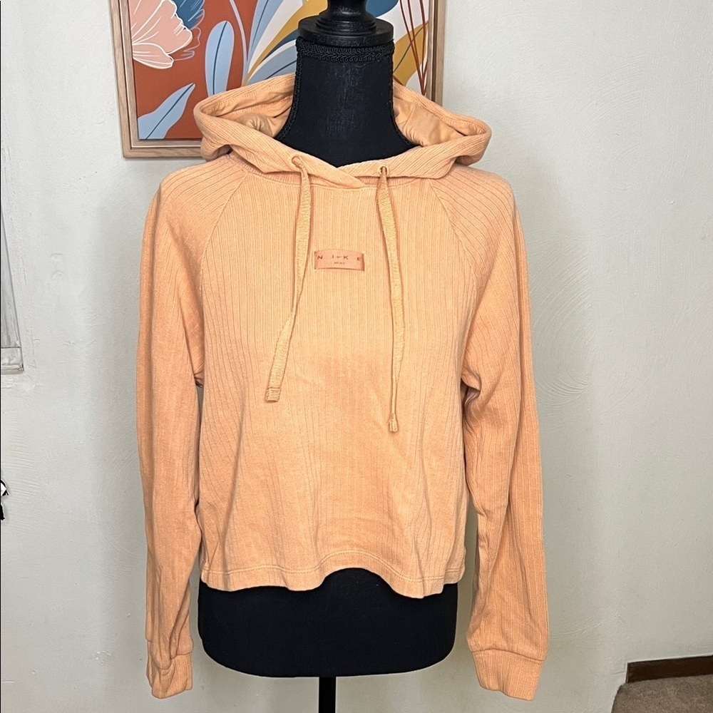 Nike Cotton Knit Hoodie Sweatshirt Size XS in Cognac Color - Picture 2 of 13